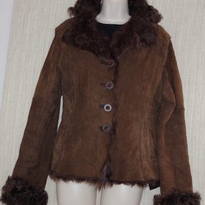 Belle Fare Brown Sort Shearling Lamb Coat Size: L